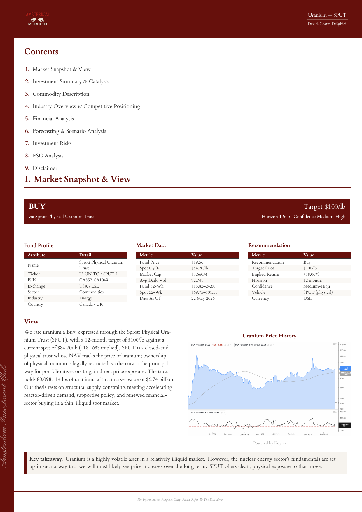 Rating, price target, price history and the thesis