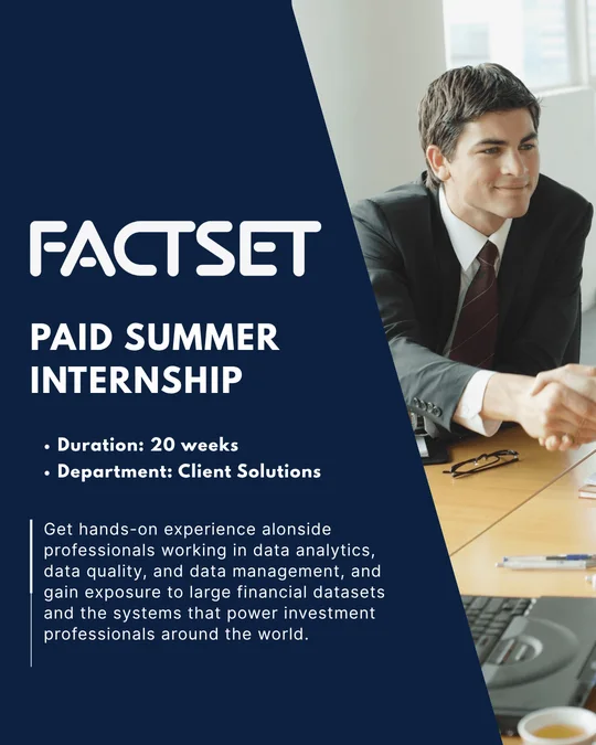 FactSet: paid summer internship